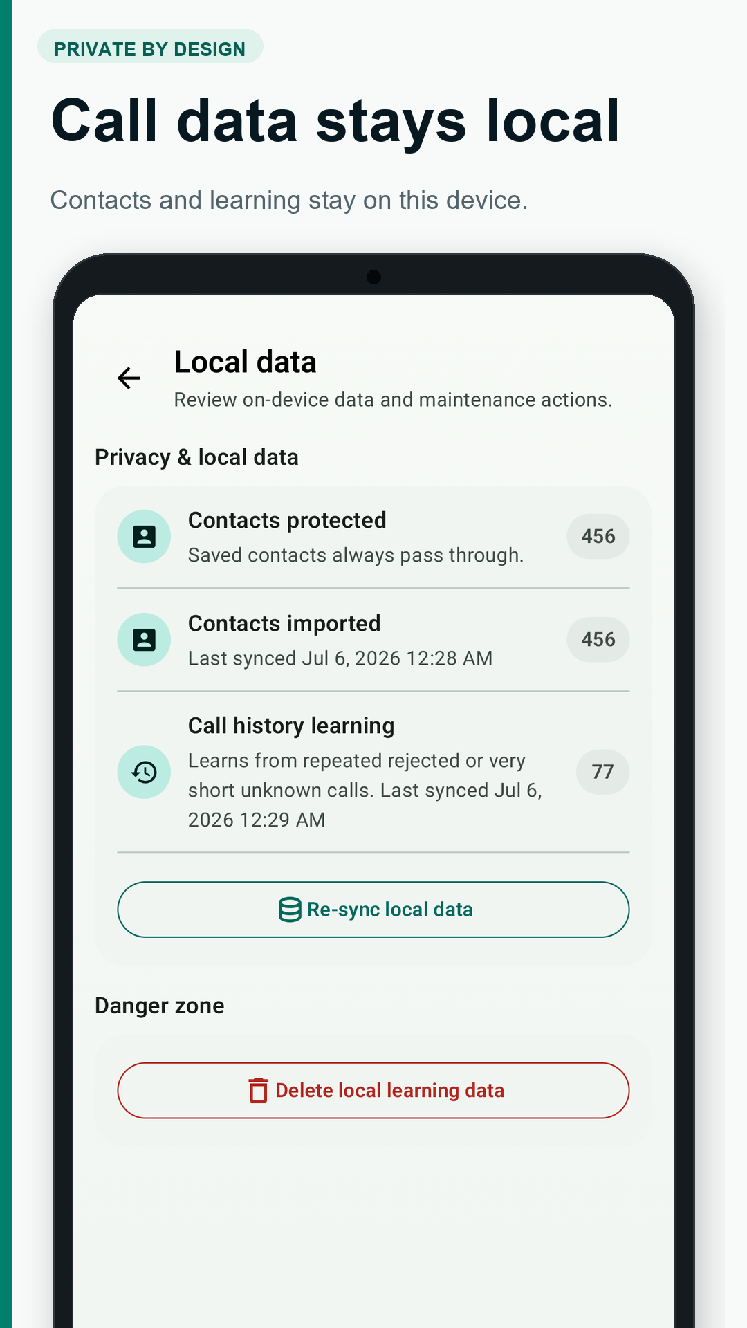 NoRing Android app screenshot for private spam call blocker